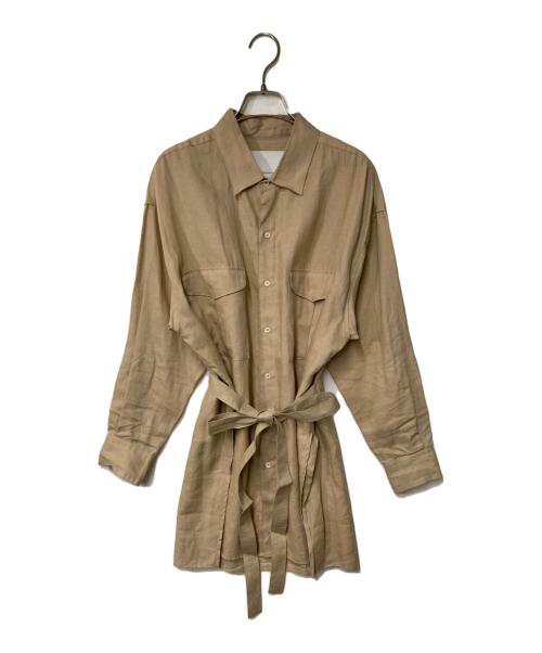 ticca（ティッカ）TICCA (ティッカ) リネンシャツワンピース ベージュ サイズ:Fの古着・服飾アイテム