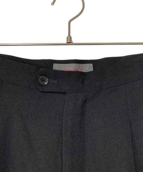 yohji yamamoto+noir（ヨウジヤマモトプリュスノアール）yohji yamamoto+noir (ヨウジヤマモトプリュスノアール) ウールタックパンツ ブラック サイズ:2の古着・服飾アイテム