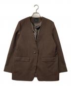 Spick and Spanスピックアンドスパン）の古着「ウールライクノーカラールーズジャケット」｜ブラウン