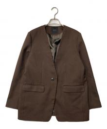 Spick and Span（スピック＆スパン）の古着「ウールライクノーカラールーズジャケット」｜ブラウン