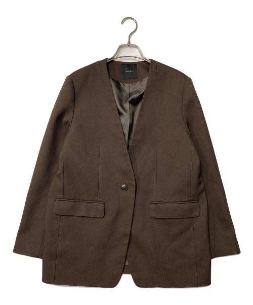 Spick and Span（スピックアンドスパン）Spick and Span (スピックアンドスパン) ウールライクノーカラールーズジャケット ブラウン サイズ:38の古着・服飾アイテム