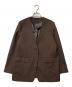 Spick and Span（スピックアンドスパン）の古着「ウールライクノーカラールーズジャケット」｜ブラウン