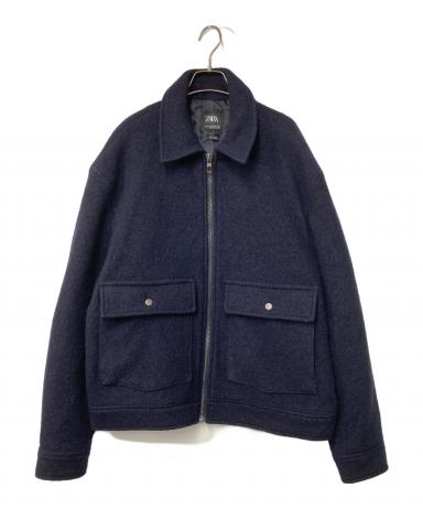 中古・古着通販】ZARA (ザラ) ウールジップブルゾン ネイビー サイズ
