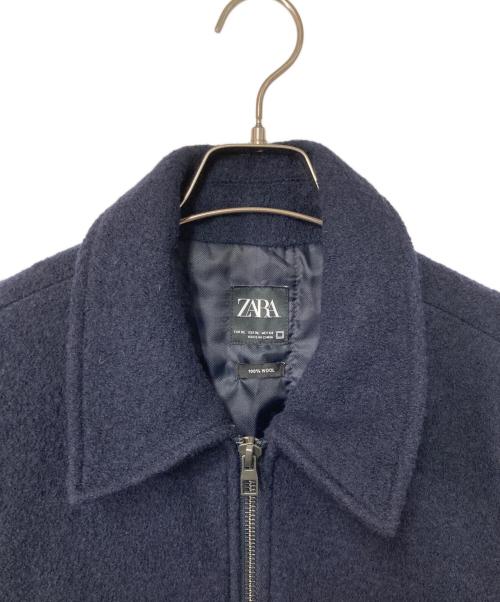 ZARA（ザラ）ZARA (ザラ) ウールジップブルゾン ネイビー サイズ:XLの古着・服飾アイテム