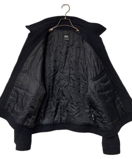 ZARA（ザラ）ZARA (ザラ) ウールジップブルゾン ネイビー サイズ:XLの古着・服飾アイテム