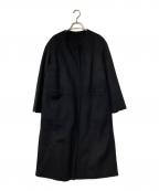 MUSE de Deuxieme Classeミューズ ドゥーズィエム クラス）の古着「victorianリバーロングノーカラーコート」｜ネイビー