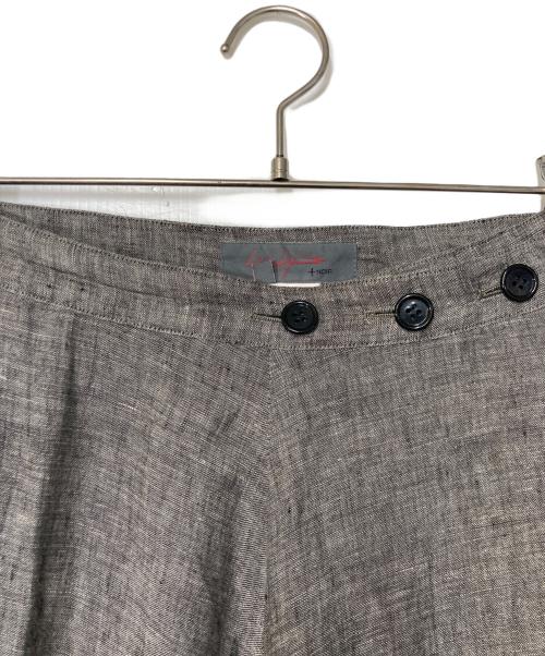 yohji yamamoto+noir（ヨウジヤマモトプリュスノアール）yohji yamamoto+Noir (ヨウジヤマモトプリュスノアール) リネンラップデザインスカート グレー サイズ:SIZE1の古着・服飾アイテム