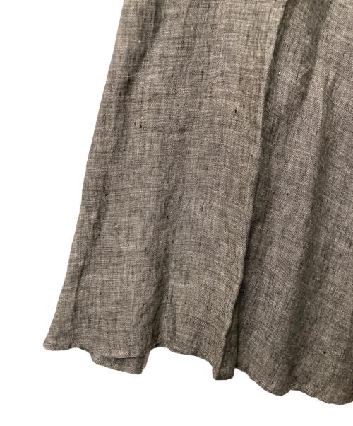 yohji yamamoto+noir（ヨウジヤマモトプリュスノアール）yohji yamamoto+Noir (ヨウジヤマモトプリュスノアール) リネンラップデザインスカート グレー サイズ:SIZE1の古着・服飾アイテム