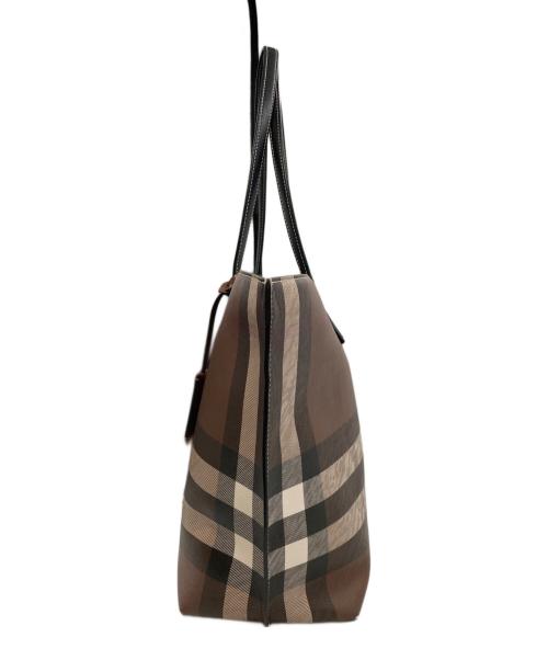 BURBERRY（バーバリー）BURBERRY (バーバリー) LL MD SOFT TB TOTE ブラウン×ブラックの古着・服飾アイテム