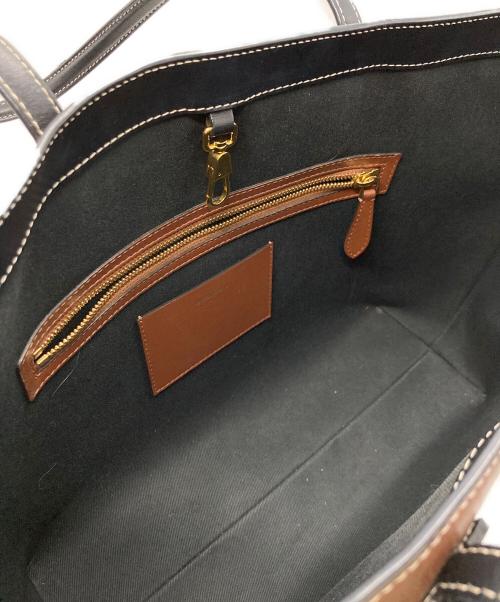 BURBERRY（バーバリー）BURBERRY (バーバリー) LL MD SOFT TB TOTE ブラウン×ブラックの古着・服飾アイテム