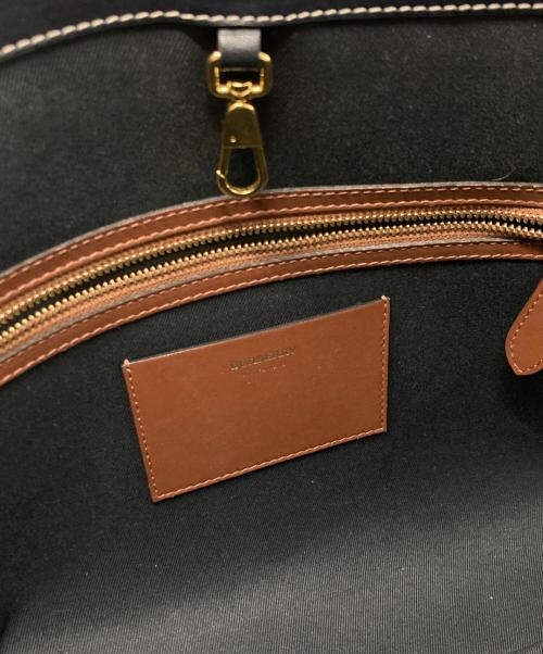 BURBERRY（バーバリー）BURBERRY (バーバリー) LL MD SOFT TB TOTE ブラウン×ブラックの古着・服飾アイテム