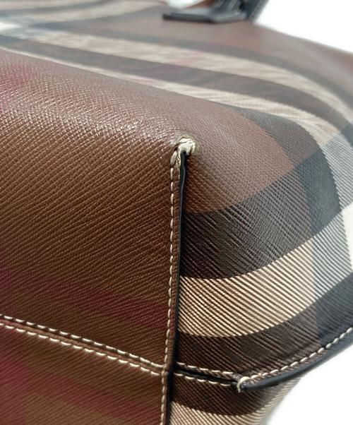 BURBERRY（バーバリー）BURBERRY (バーバリー) LL MD SOFT TB TOTE ブラウン×ブラックの古着・服飾アイテム