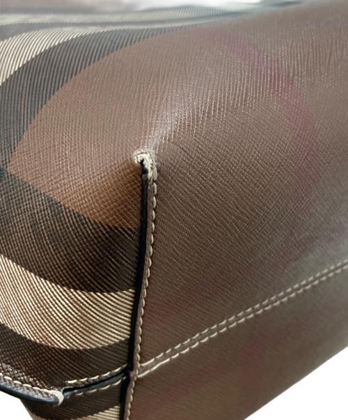 BURBERRY（バーバリー）BURBERRY (バーバリー) LL MD SOFT TB TOTE ブラウン×ブラックの古着・服飾アイテム