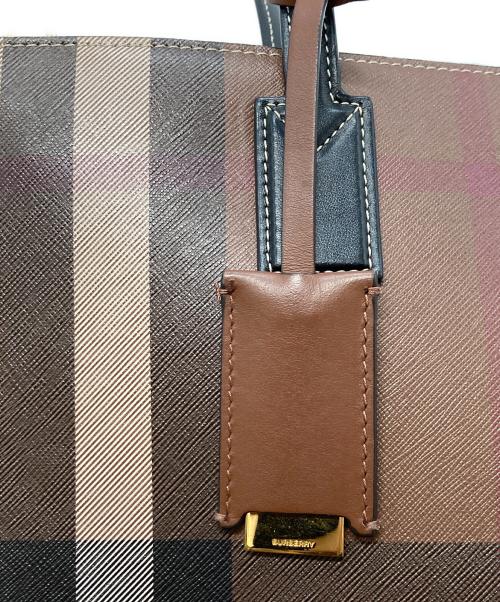 BURBERRY（バーバリー）BURBERRY (バーバリー) LL MD SOFT TB TOTE ブラウン×ブラックの古着・服飾アイテム