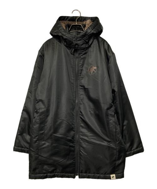 HUNTING WORLD（ハンティングワールド）HUNTING WORLD (ハンティングワールド) ロゴ刺繍裏ボアフーデットコート ブラック サイズ:Mの古着・服飾アイテム