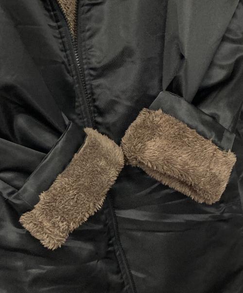 HUNTING WORLD（ハンティングワールド）HUNTING WORLD (ハンティングワールド) ロゴ刺繍裏ボアフーデットコート ブラック サイズ:Mの古着・服飾アイテム