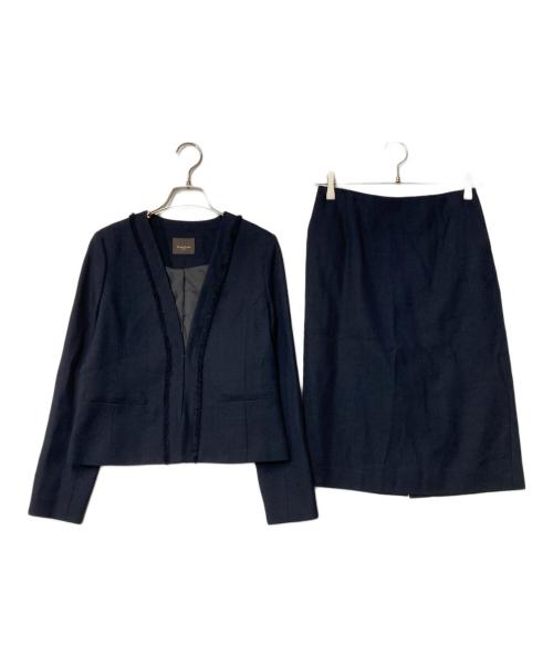 Demi-Luxe Beams（デミルクス ビームス）Demi-Luxe Beams (デミルクス ビームス) スラブツイード スカートセットアップ ネイビー サイズ:36の古着・服飾アイテム