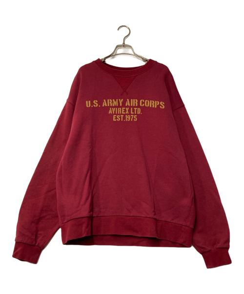 AVIREX（アヴィレックス）AVIREX (アヴィレックス) プリントスウェット レッド サイズ:XLの古着・服飾アイテム