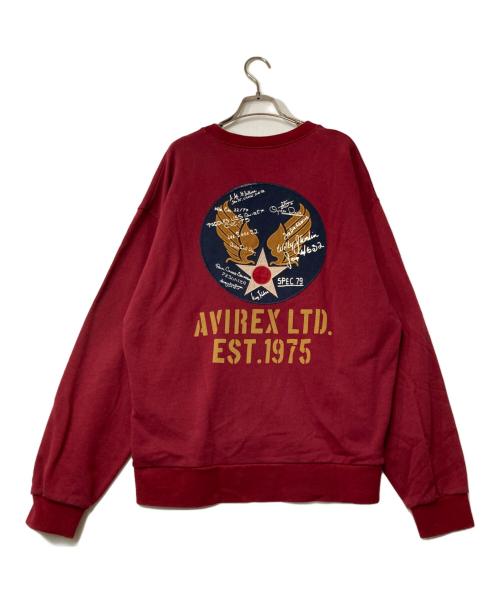 AVIREX（アヴィレックス）AVIREX (アヴィレックス) プリントスウェット レッド サイズ:XLの古着・服飾アイテム