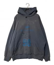 masonprince（メゾンプリンス）の古着「ダメージ加工 フロントロゴ パーカー」｜ネイビー