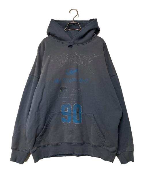 masonprince（メゾンプリンス）MASONPRINCE (メゾンプリンス) ダメージ加工 フロントロゴ パーカー ネイビー サイズ:1の古着・服飾アイテム