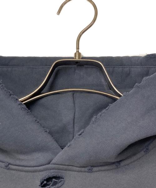 masonprince（メゾンプリンス）MASONPRINCE (メゾンプリンス) ダメージ加工 フロントロゴ パーカー ネイビー サイズ:1の古着・服飾アイテム