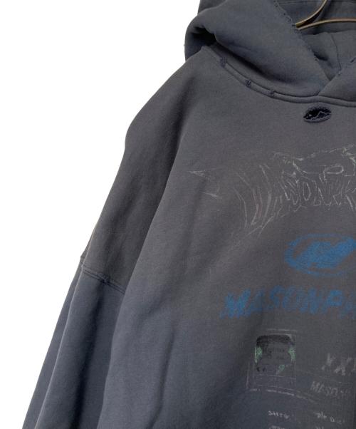 masonprince（メゾンプリンス）MASONPRINCE (メゾンプリンス) ダメージ加工 フロントロゴ パーカー ネイビー サイズ:1の古着・服飾アイテム