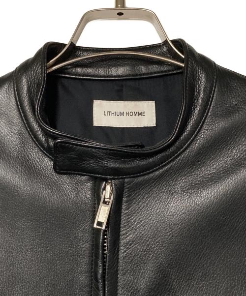 LITHIUM HOMME（リチウムオム・ファム）LITHIUM HOMME (リチウムオム・ファム) レザージャケット ブラック サイズ:46の古着・服飾アイテム