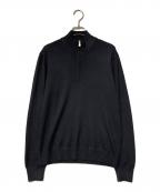 GRAN SASSOグランサッソ）の古着「ハーフジップウールニット」｜ダークグレー
