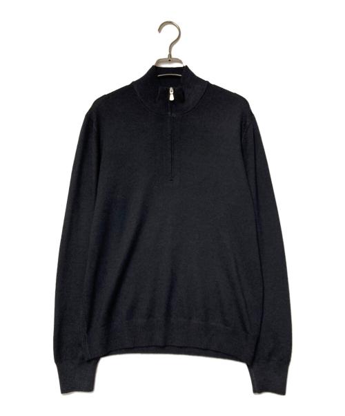 GRAN SASSO（グランサッソ）GRAN SASSO (グランサッソ) ハーフジップウールニット ダークグレー サイズ:46の古着・服飾アイテム