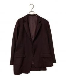 yohji yamamoto+noir（ヨウジヤマモトプリュスノアール）の古着「ウール アシンメトリーデザイン ロングジャケット」｜ブラウン