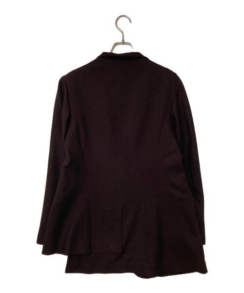 yohji yamamoto+noir（ヨウジヤマモトプリュスノアール）yohji yamamoto+Noir (ヨウジヤマモトプリュスノアール) ウール アシンメトリーデザイン ロングジャケット ブラウン サイズ:2の古着・服飾アイテム
