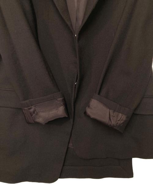 yohji yamamoto+noir（ヨウジヤマモトプリュスノアール）yohji yamamoto+Noir (ヨウジヤマモトプリュスノアール) ウール アシンメトリーデザイン ロングジャケット ブラウン サイズ:2の古着・服飾アイテム