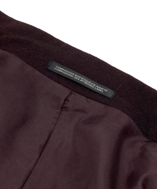 yohji yamamoto+noir（ヨウジヤマモトプリュスノアール）yohji yamamoto+Noir (ヨウジヤマモトプリュスノアール) ウール アシンメトリーデザイン ロングジャケット ブラウン サイズ:2の古着・服飾アイテム