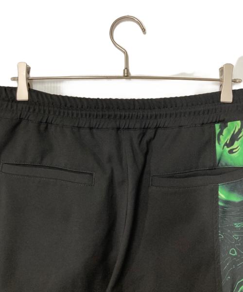 FenG CHen WANG（フェンチェンワン）FenG CHen WANG (フェンチェンワン) Lacquerware Print Cargo Pants ブラック×グリーン サイズ:Lの古着・服飾アイテム