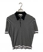 JOHN SMEDLEYジョンスメドレー）の古着「ボーダーポロシャツ」｜ブラック×ホワイト