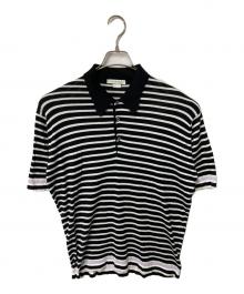 JOHN SMEDLEY（ジョンスメドレー）の古着「ボーダーポロシャツ」｜ブラック×ホワイト
