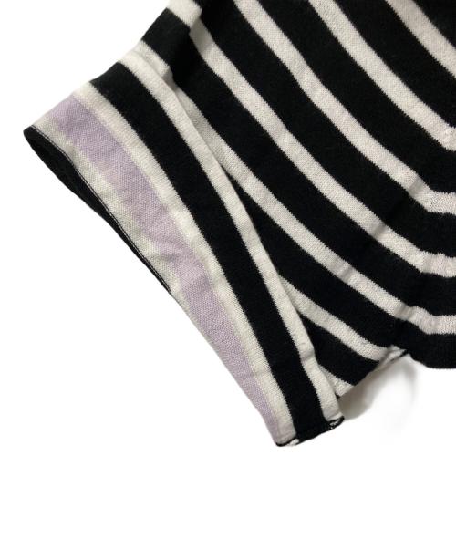 JOHN SMEDLEY（ジョンスメドレー）JOHN SMEDLEY (ジョンスメドレー) ボーダーポロシャツ ブラック×ホワイト サイズ:Lの古着・服飾アイテム