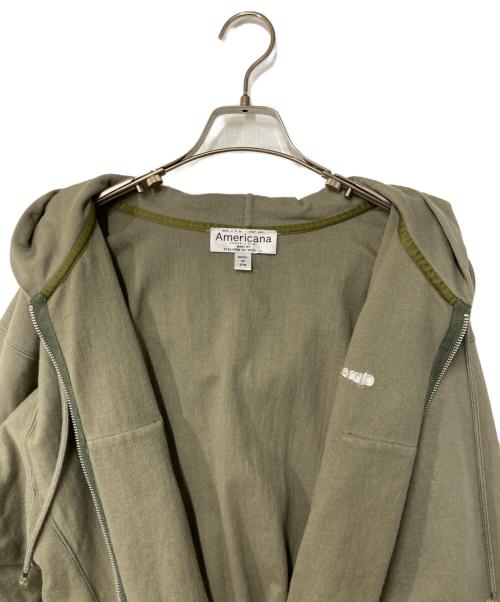 Americana（アメリカーナ）Americana (アメリカーナ) クロップドスウェットパーカー カーキ サイズ:-の古着・服飾アイテム