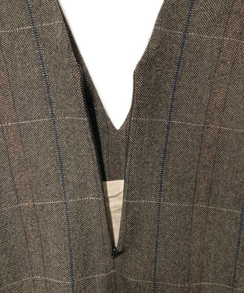 MACPHEE（マカフィー）MACPHEE (マカフィー) ビンテージツイード ジャンパースカート ブラウン サイズ:36の古着・服飾アイテム