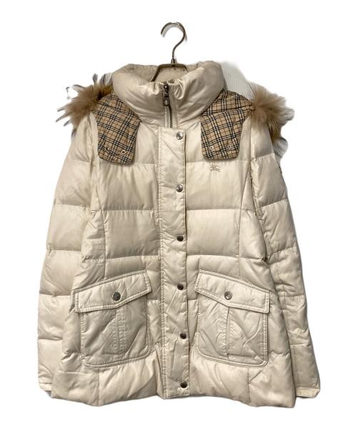 BURBERRY BLUE LABEL（バーバリー ブルー レーベル）BURBERRY BLUE LABEL (バーバリー ブルー レーベル) ダウンジャケット アイボリー サイズ:38の古着・服飾アイテム