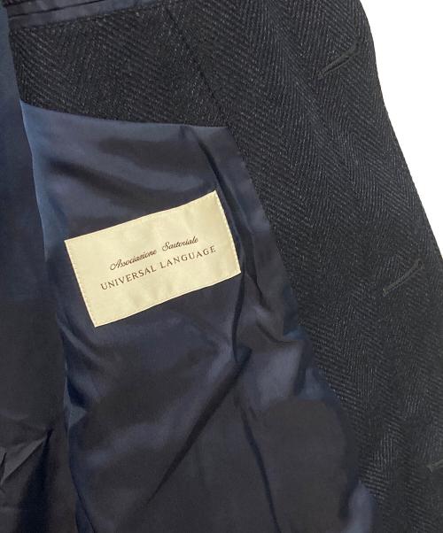 UNIVERSAL LANGUAGE（ユニバーサルランゲージ）UNIVERSAL LANGUAGE (ユニバーサルランゲージ) カシミヤ混コート ネイビー サイズ:Lの古着・服飾アイテム