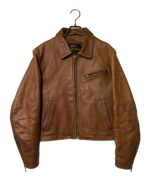 BLUE CROSS（ブルークロス）BLUE CROSS (ブルークロス) カウレザージャケット ブラウン サイズ:36の古着・服飾アイテム