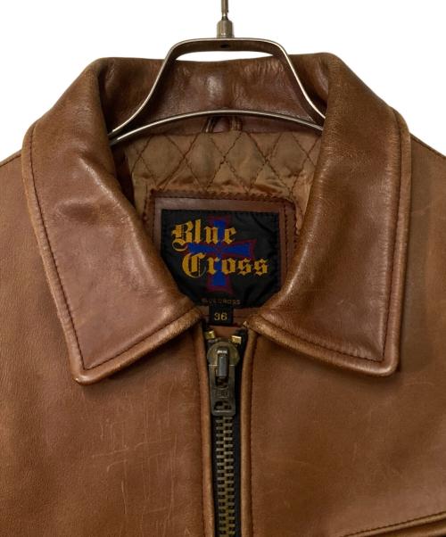 BLUE CROSS（ブルークロス）BLUE CROSS (ブルークロス) カウレザージャケット ブラウン サイズ:36の古着・服飾アイテム