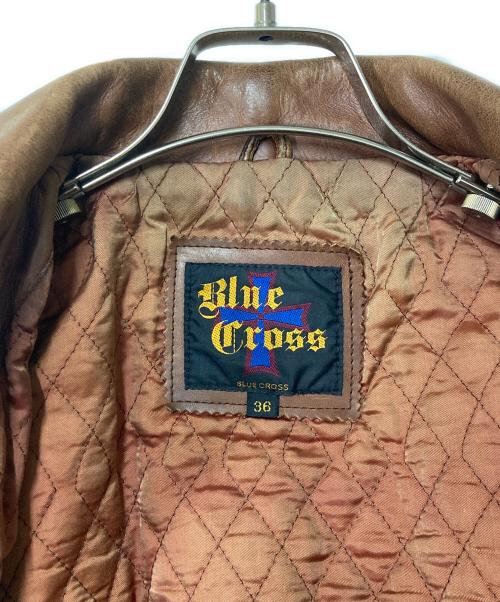 BLUE CROSS（ブルークロス）BLUE CROSS (ブルークロス) カウレザージャケット ブラウン サイズ:36の古着・服飾アイテム