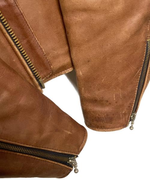 BLUE CROSS（ブルークロス）BLUE CROSS (ブルークロス) カウレザージャケット ブラウン サイズ:36の古着・服飾アイテム