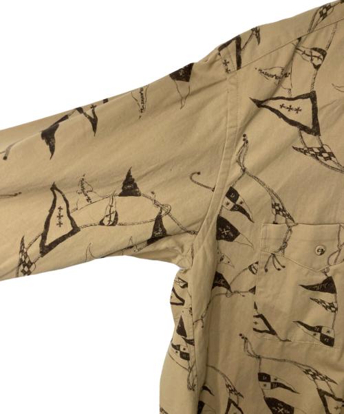 The DUFFER N NEPHEWS（ザ・ダファー・アンド・ネフューズ）THE DUFFER N NEPHEWS (ザ・ダファー・アンド・ネフューズ) 総柄シャツ ベージュ サイズ:Ｍの古着・服飾アイテム