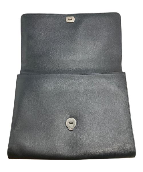 TOD'S（トッズ）TOD'S (トッズ) monocle (モノクル) BUSTA A4 MONOCLE レザークラッチバッグ ブラックの古着・服飾アイテム