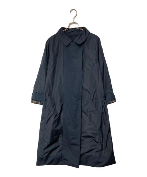 'S Max Mara（エスマックスマーラ）'S Max Mara (エスマックスマーラ) 袖ビジューベルテッドコート ネイビー サイズ:40の古着・服飾アイテム