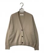 ebureエブール）の古着「フトスムースニットVネックカーディガン」｜ベージュ